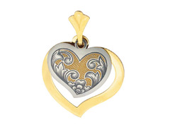 Серебряная подвеска «Сердце» с позолотой
